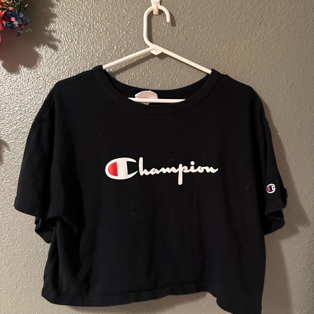 Champion Black Crop Tee